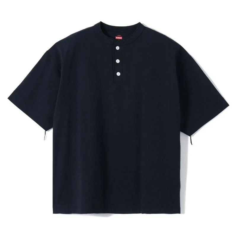 U.S.A.コットン　ヘンリーネック半袖Tシャツ